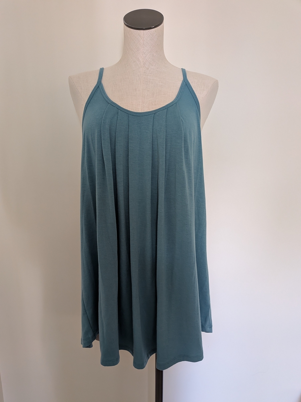 Zenana Outfitters Teal Pleated Spaghetti-Strap Cami